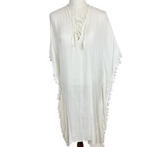 Walter Baker Acapulco Kaftan Beach Swim Coverup Dress in Ivory OS NWT